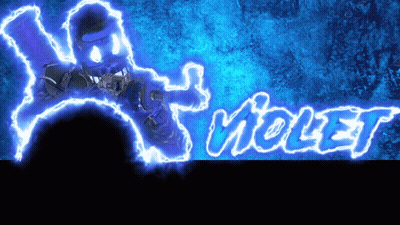 Blue Background With White Text Violet GIF