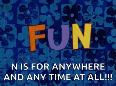 Blue Background with Word Fun