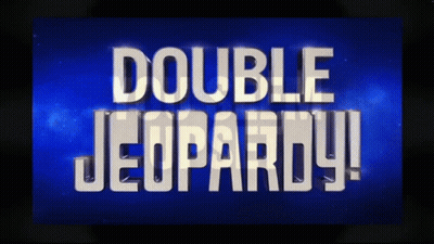 Blue Background With Words Double Jeopardy GIF
