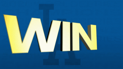 Blue Background With Yellow Win GIF