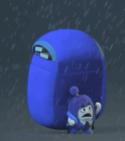 Blue Backpack With Lightning Bolt And Ghost Inside GIF