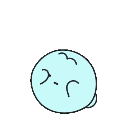 Blue Ball With Big Eyes And Smirk Sticker