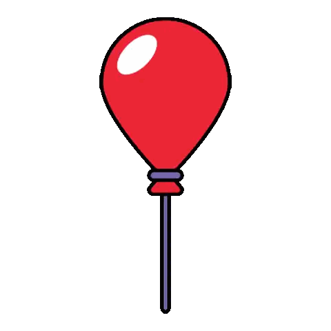 Blue Balloon On Stick Sticker