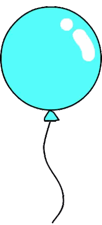 Blue Balloon With String Sticker
