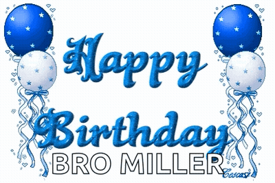 Blue Balloons Happy Birthday Bro Miller GIF
