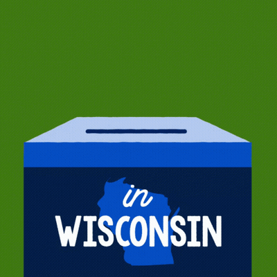 Blue Ballot Box Saying In Wisconsin GIF