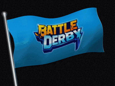 Blue Battle Derby Flag Flying GIF
