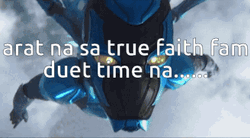 Blue Beetle Flying In The Sky GIF