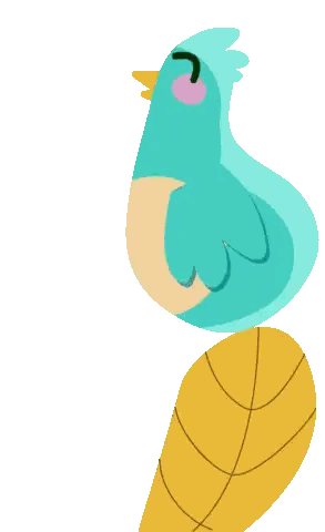 Blue Bird Sitting On Leaf With Music Note Sticker