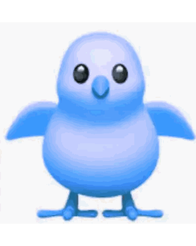 Blue Bird Standing On Legs Sticker