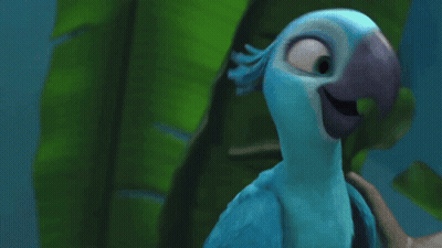 Blue Bird With Long Neck Standing In Front Of Green Leaves GIF