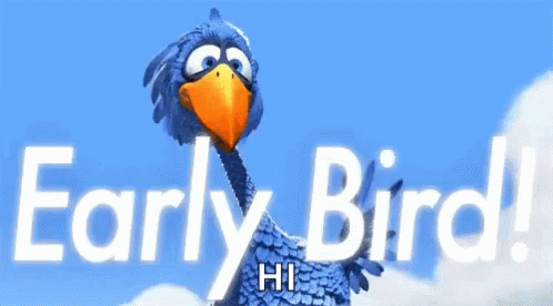Blue Bird With Orange Beak Saying Hi GIF