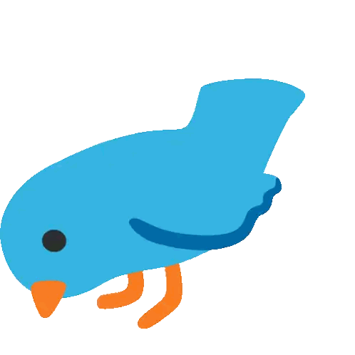 Blue Bird With Orange Feet And Black Beak Sticker