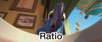 Blue Bird With Ratio Text GIF