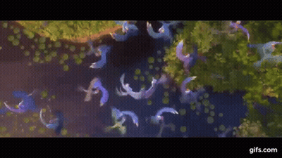 Blue Birds Flying In The Air GIF
