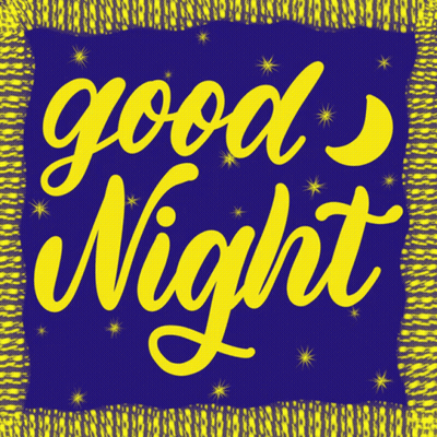 Blue Blanket Saying Good Night In Yellow GIF