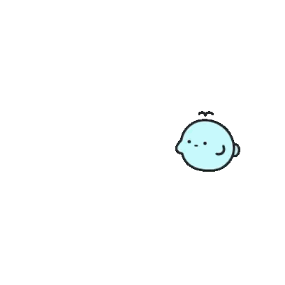 Blue Blob With Bird On Head Sticker