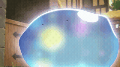Blue Blob With Glowing Light Coming Out Of Mouth GIF