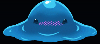 Blue Blob With Pink Stripe On Cheek GIF