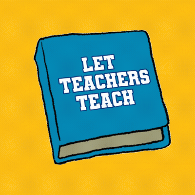 Blue Book Saying Let Teachers Teach GIF