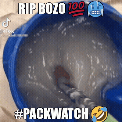 Blue Bucket Of Water Rip Bozo 100 #Packwatch GIF