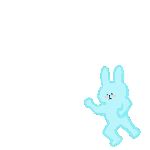 Blue Bunny Saying Stop Sticker