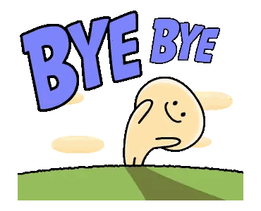 Blue Bye Bye Text Sticker