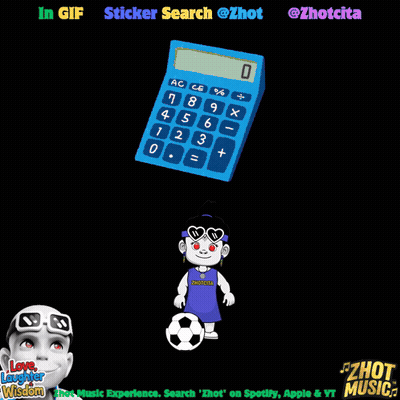 Blue Calculator Displaying 0 GIF