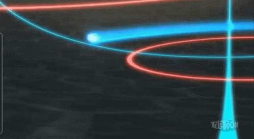 Blue Car Driving On Basketball Court With Neon Light GIF