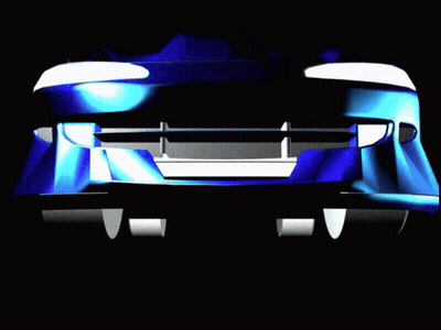 Blue Car Headlights Close Up Black Background GIF