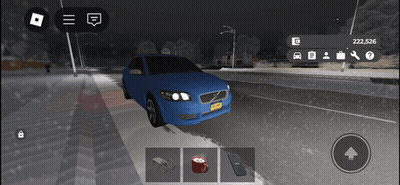 Blue Car New York License Plate Snowy Road GIF