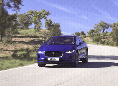 Blue Car With License Plate VBG 114 GIF