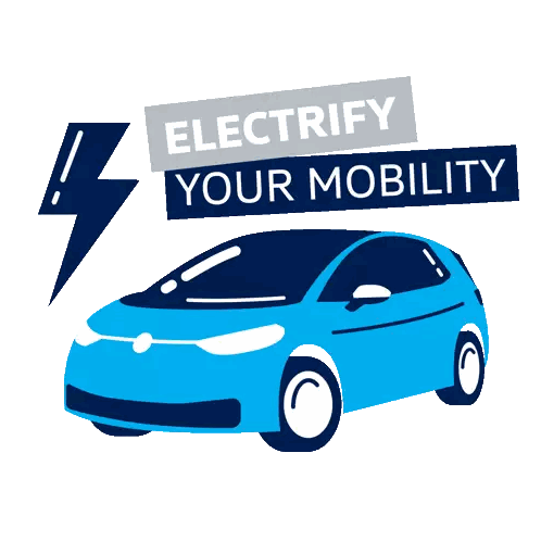 Blue Car With Lightning Bolt Sticker