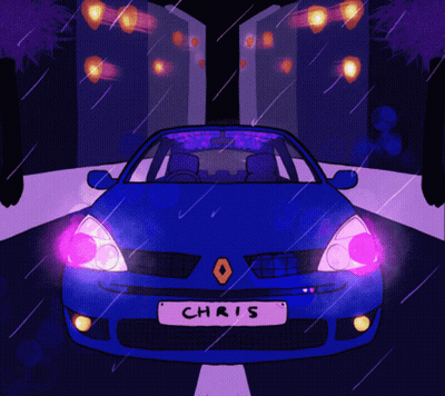 Blue Car With Name Chris GIF