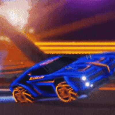 Blue Car With Rocket League GIF