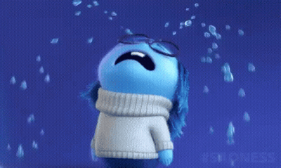 Blue Cartoon Character Crying With Tears GIF