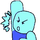 Blue Cartoon Character Fist Pump Sticker