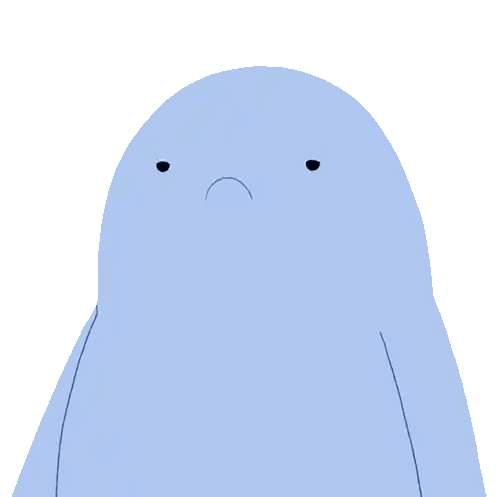 Blue Cartoon Character Sad Expression Sticker