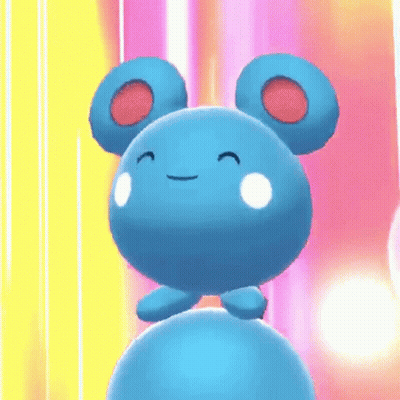 Blue Cartoon Character Smiling On Ball GIF