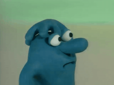 Blue Cartoon Character Surprised GIF