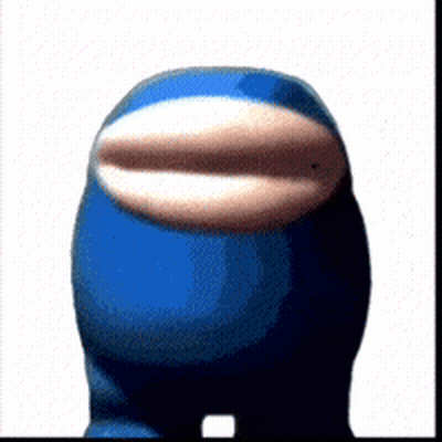 Blue Cartoon Character With Big Mouth GIF