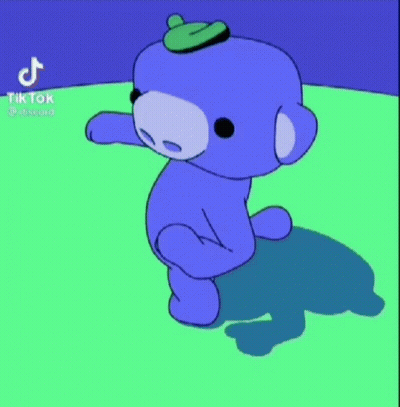 Blue Cartoon Character With Green Hat GIF