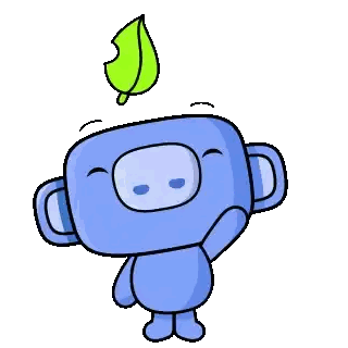 Blue Cartoon Character With Green Mohawk Smiling Sticker