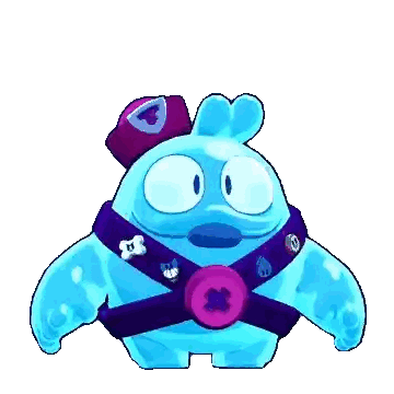 Blue Cartoon Character With Purple Hat Sticker