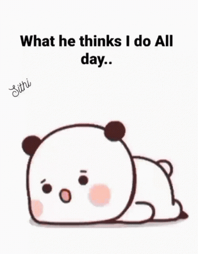Blue Cartoon Character With Red Eyes Looking GIF