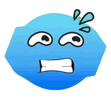 Blue Cartoon Face Crying Sticker