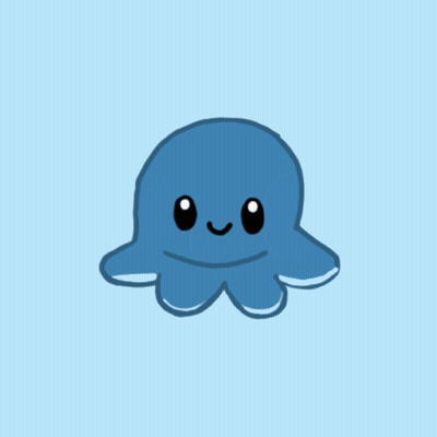 Blue Cartoon Octopus Saying Hi GIF