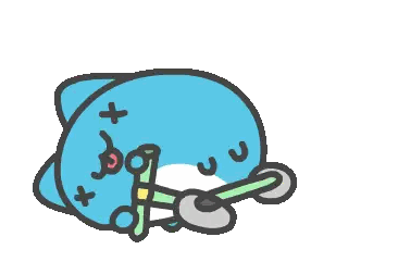 Blue Cartoon Riding Green Scooter Sticker