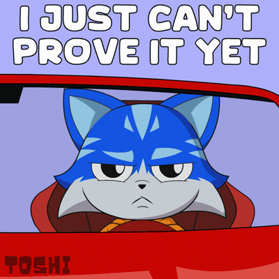 Blue Cat Driving Red Car Saying I Just Can't Prove It Yet