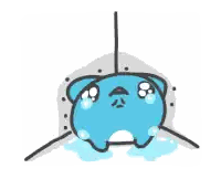 Blue Cat Hanging On Wall Sticker